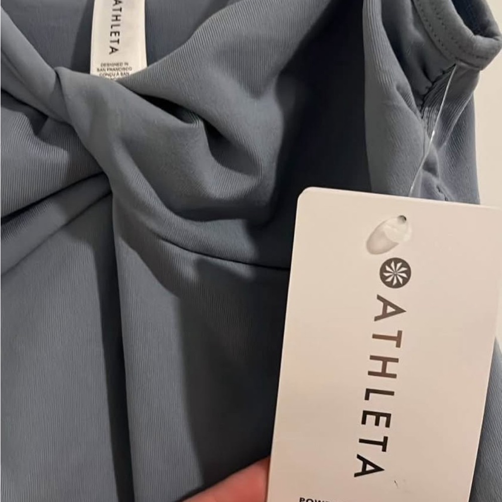 Athleta Twist-Front Active Top in Slate Blue